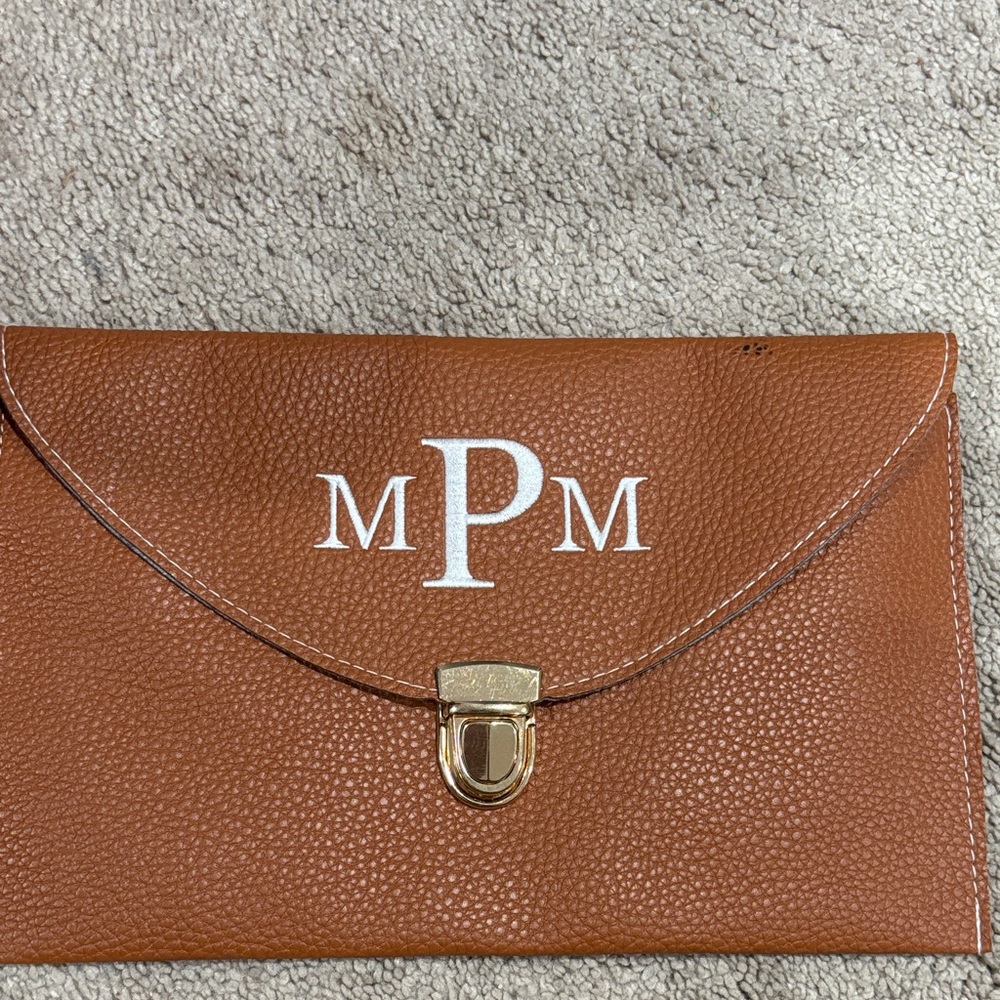Brown Leather Clutch by
